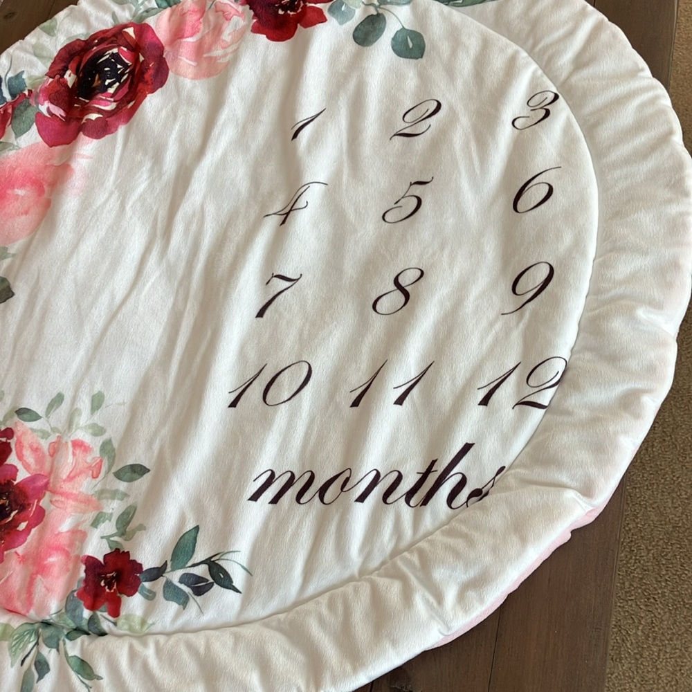 Floral Baby Milestone Blanket - Picture 2 of 6